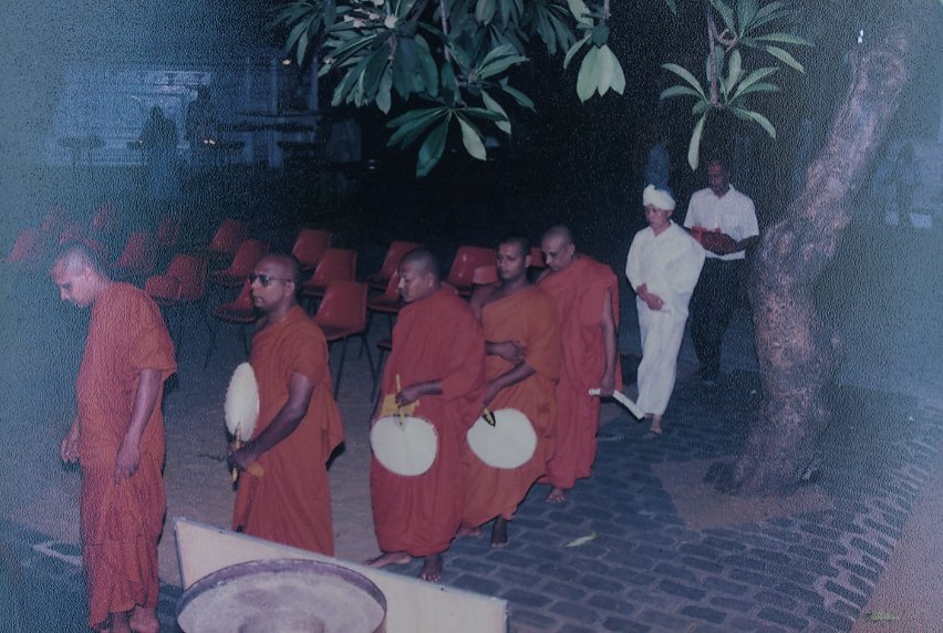 Alms round with the monks
